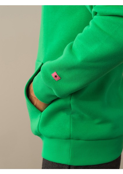 Erkek Yeşil Pamuk Dokulu Regular Fit Sweatshirt modelleri