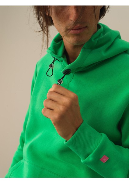 Erkek Yeşil Pamuk Dokulu Regular Fit Sweatshirt fırsatları