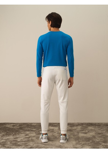 Erkek Kırık Beyaz Pamuk Dokulu Slim Fit Sweat Pantolon indirimleri