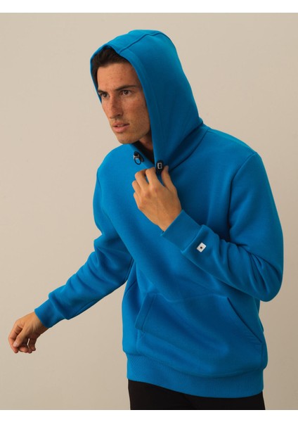 Erkek Mavi Pamuk Dokulu Regular Fit Sweatshirt fiyatları