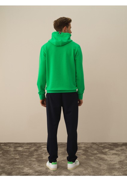 Erkek Yeşil Pamuk Dokulu Regular Fit Sweatshirt fırsatları