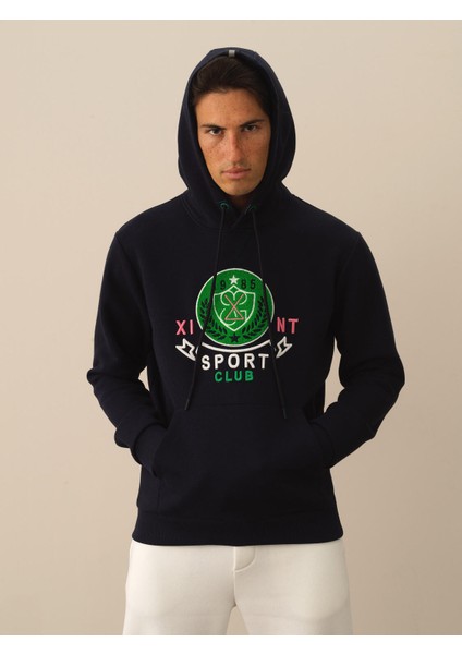 Erkek Lacivert Pamuk Dokulu Regular Fit Sweatshirt modelleri