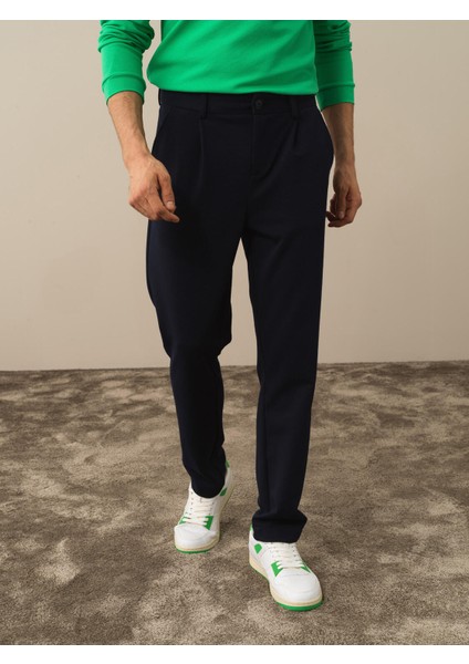 Erkek Lacivert Pamuk Dokulu Slim Fit Jogger Pantolon fiyatları