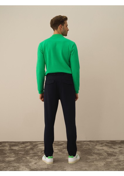 Erkek Lacivert Pamuk Dokulu Slim Fit Jogger Pantolon fırsatları