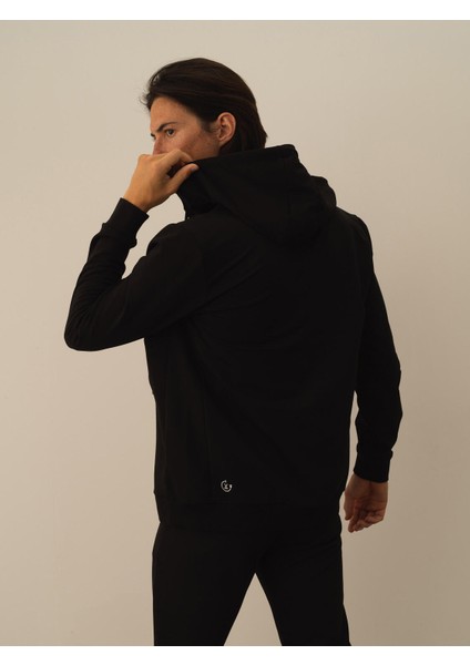 Erkek Siyah Pamuk Dokulu Slim Fit Sweatmont modelleri