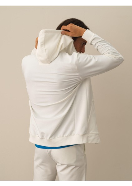 Erkek Kırık Beyaz Pamuk Dokulu Slim Fit Sweatmont fırsatları