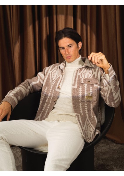 Erkek Camel Pamuk Dokulu Regular Fit Gömlek modelleri