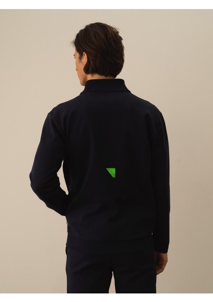 Erkek Lacivert Pamuk Dokulu Regular Fit Sweatmont modelleri