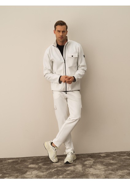 Erkek Kırık Beyaz Pamuk Dokulu Regular Fit Sweatmont