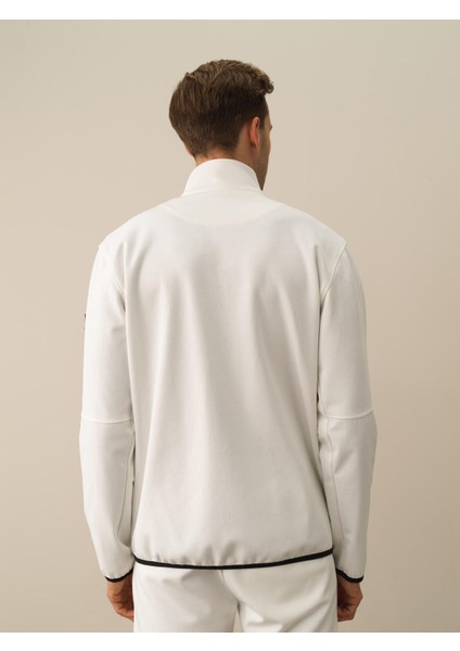 Erkek Kırık Beyaz Pamuk Dokulu Regular Fit Sweatmont indirimleri