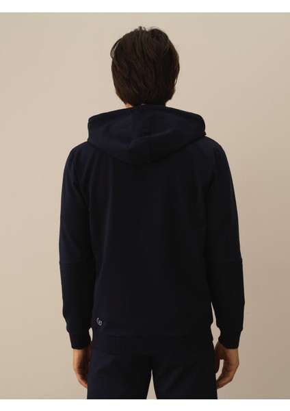 Erkek Lacivert Pamuk Dokulu Slim Fit Sweatmont indirimleri