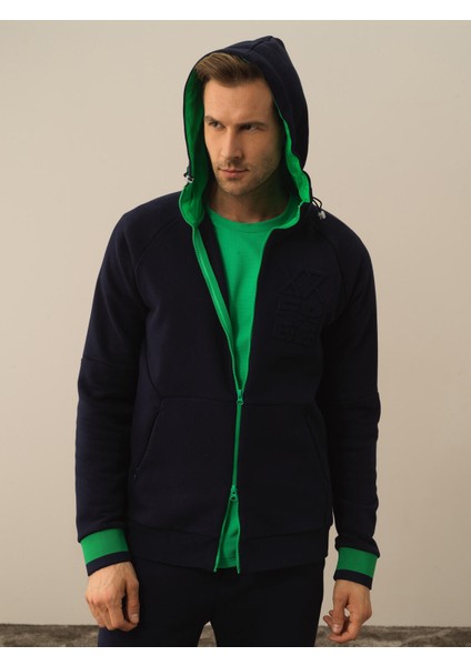 Erkek Lacivert Pamuk Dokulu Regular Fit Sweatmont fiyatları