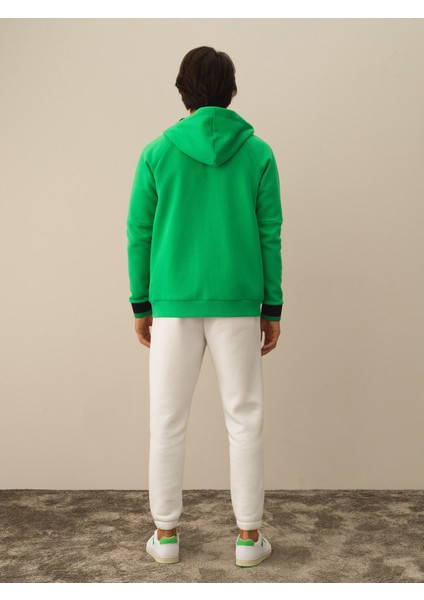 Erkek Yeşil Pamuk Dokulu Regular Fit Sweatmont indirimleri