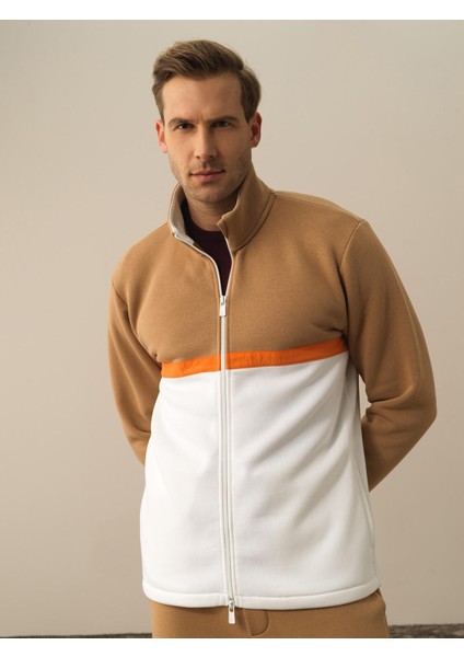 Erkek Camel Pamuk Dokulu Regular Fit Sweatmont fiyatları