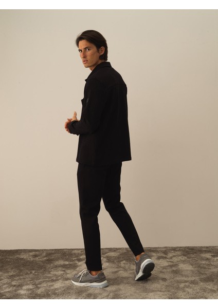 Erkek Siyah Pamuk Dokulu Regular Fit Ceket indirimleri