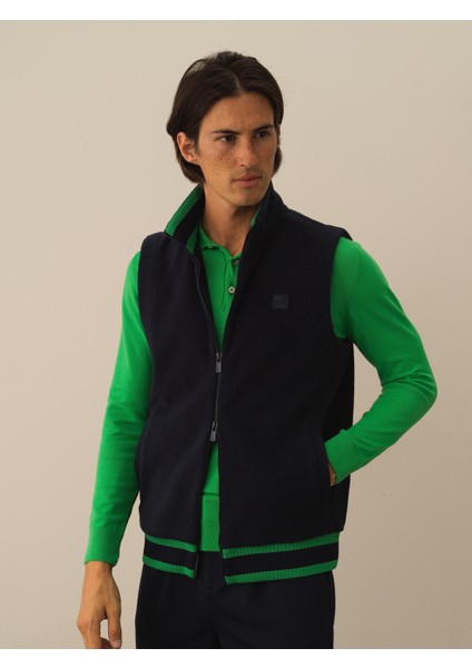 Erkek Lacivert Pamuk Dokulu Regular Fit Yelek fiyatları