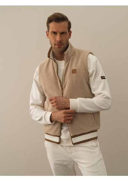 Erkek Bej Pamuk Dokulu Regular Fit Yelek fiyatları