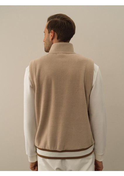 Erkek Bej Pamuk Dokulu Regular Fit Yelek indirimleri