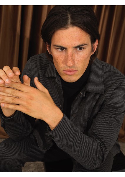 Erkek Siyah Pamuk Dokulu Regular Fit Ceket modelleri