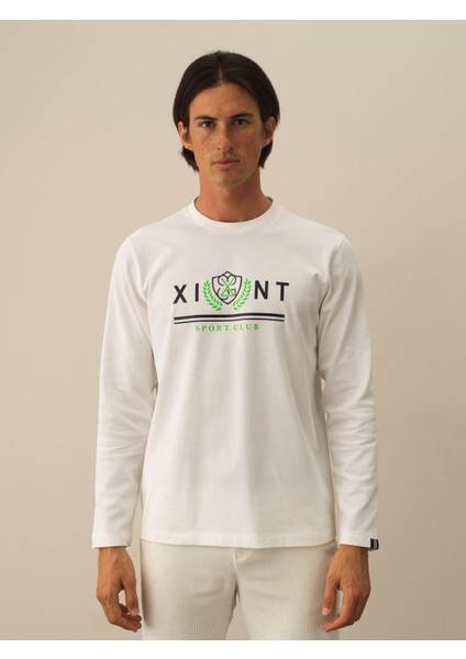 Erkek Kırık Beyaz Pamuk Dokulu Regular Fit Uzun Kollu Tişört fiyatları