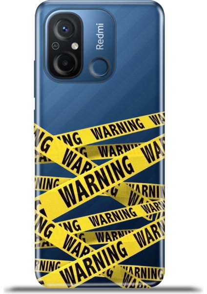 Xiaomi Redmi 12C Kılıf Esnek Silikon Kamera Koruma 4K Desenli Özel Tasarım - Warning