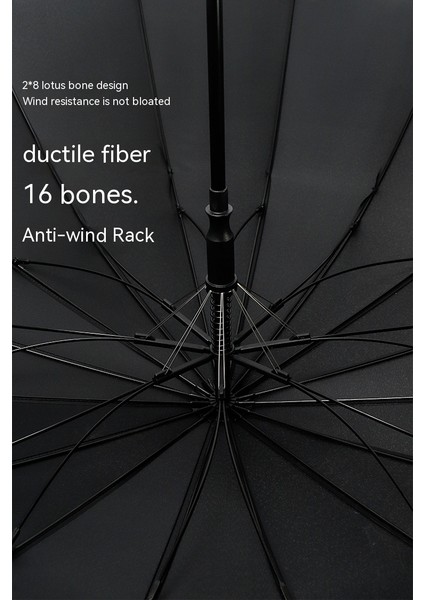 16 Kemikli Uzun Saplı Şemsiye (Yurt Dışından)