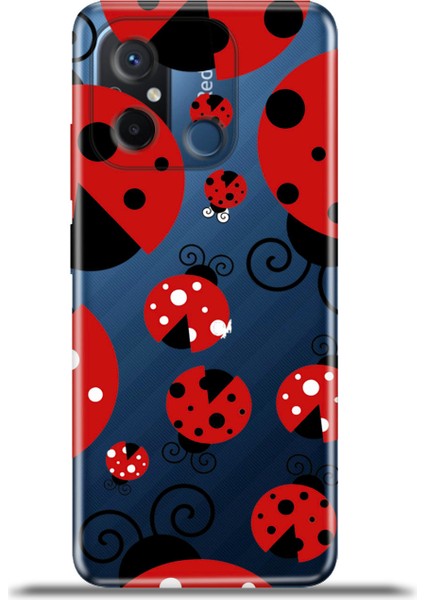 Xiaomi Redmi 12C Kılıf Esnek Silikon Kamera Koruma 4K Desenli Özel Tasarım - Uğur Böcelkleri