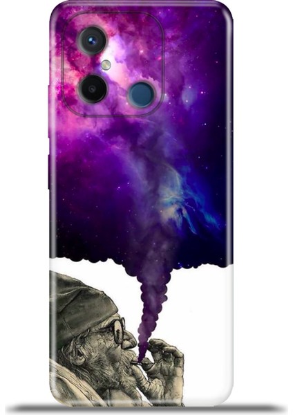 Xiaomi Redmi 12C Kılıf Esnek Silikon Kamera Koruma 4K Desenli Özel Tasarım - Smoke