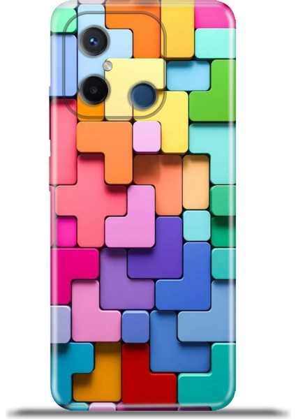 Xiaomi Redmi 12C Kılıf Esnek Silikon Kamera Koruma 4K Desenli Özel Tasarım - Rainbow Puzzle
