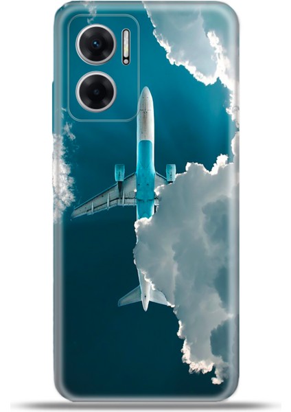 Xiaomi Redmi 10 5g Kılıf Esnek Silikon Kamera Koruma 4K Desenli Özel Tasarım - Yolcu Uçaği