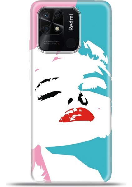 Xiaomi Redmi 10C Kılıf Esnek Silikon Kamera Koruma 4K Desenli Özel Tasarım - Lady Marilyn