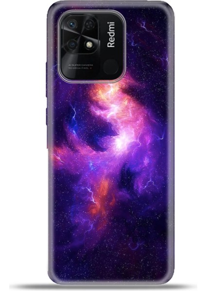 Xiaomi Redmi 10C Kılıf Esnek Silikon Kamera Koruma 4K Desenli Özel Tasarım - Deep Space