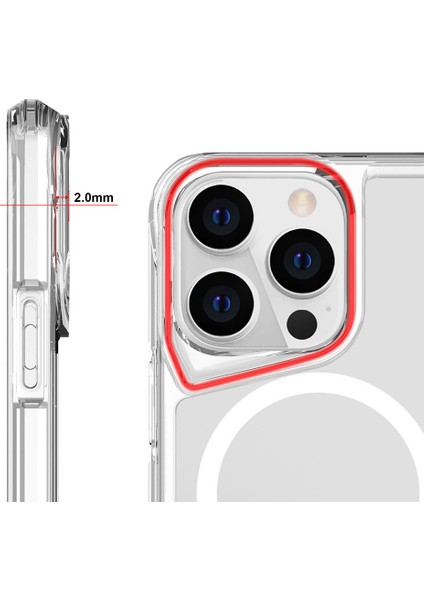 Apple iPhone 15 Pro Kılıf Darbe Emici Wireless Kablosuz Şarj Destekli 2.0mm T-Max Magsafe Arka Kapak