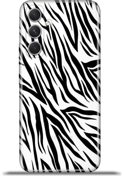 Samsung Galaxy A54 5g Kılıf Esnek Silikon Kamera Koruma 4K Desenli Özel Tasarım - Zebra Mod