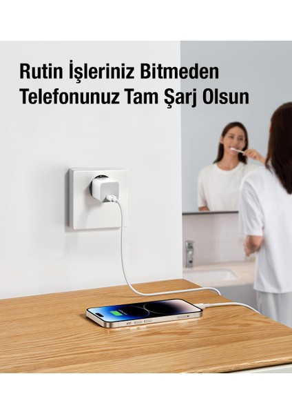 Super Şarj Isı Dengeli Akıllı Şarjlı Type-C Giriş 30W Şarj Başlık Iphone 15 15 Pro Max Şarj Başlık
