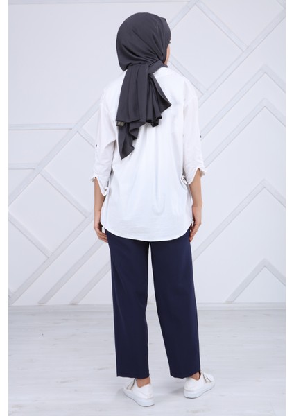 Kadın Beli Lastikli Pileli Pantolon 5272