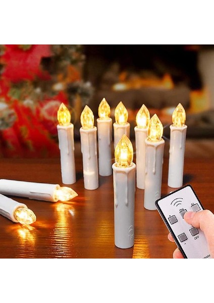 Uzaktan Kumandalı Noel Mum Işıkları - 10'lu (Yurt Dışından)