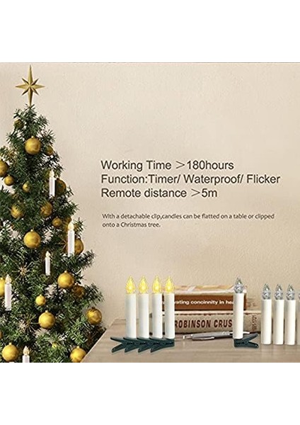Uzaktan Kumandalı Noel Mum Işıkları - 10'lu (Yurt Dışından)