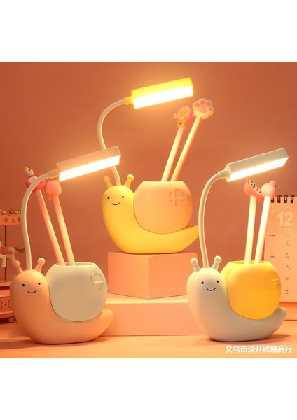 Masa Lambası Salyangoz Gece Lambası USB Şarj Edilebilir LED Masa Lambası Çocuk Göz Koruması Masa Lambası Okuma Lambası (Yurt Dışından)