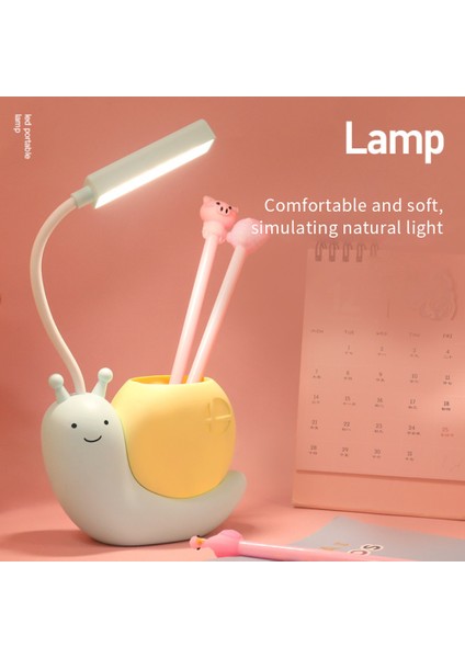 Masa Lambası Salyangoz Gece Lambası USB Şarj Edilebilir LED Masa Lambası Çocuk Göz Koruması Masa Lambası Okuma Lambası (Yurt Dışından)