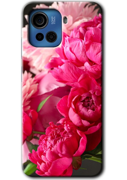 Casper Via F30 Plus Kılıf Hd Desen Baskılı Arka Kapak - Kırmızı Beyaz Gül