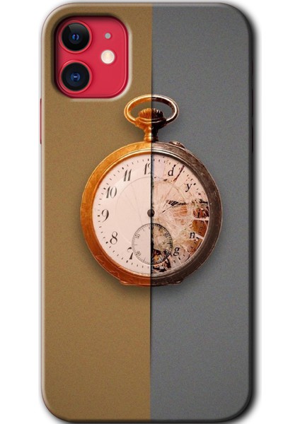 Apple iPhone 11 Kılıf Hd Desen Baskılı Arka Kapak + Kırılmaz Cam - Clocks Artwork