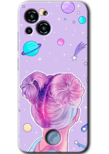 Reeder S23 Pro Max Kılıf Hd Desen Baskılı Arka Kapak + Kırılmaz Cam - Uzaylı Kız