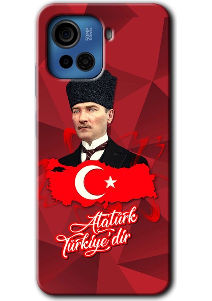 Casper Via F30 Plus Kılıf Hd Desen Baskılı Arka Kapak + Kırılmaz Cam - Atatürkiye