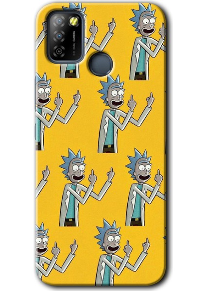 Infinix Smart 5 Kılıf Hd Desen Baskılı Arka Kapak + Kırılmaz Cam - Rick Felsefesi