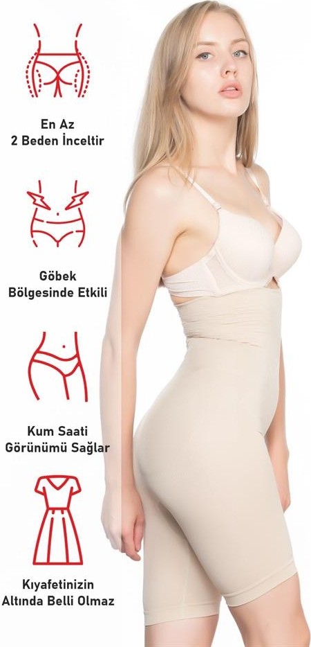 Mitay Kadın 2 Beden Incelten Basen ve Kalça Toparlayıcı Yüksek Bel Desenli Double Uzun Paça Korse M170 görsel 4