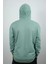 Erkek Kapüşonlu ve Önden Cepli Düz Polar Sweatshirt Turkuaz 3
