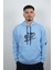 Erkek Kapüşonlu Polar Sweatshirt Wid Açık Mavi 1