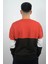 Erkek Sıfır Yaka Çizgili Sweatshirt Creattion Turuncu 3