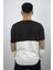 Erkek Sıfır Yaka Çizgili Sweatshirt Creattion Füme 3